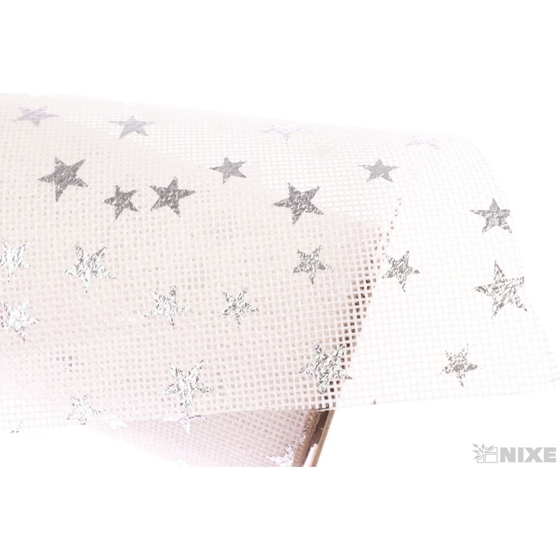 STUHA JUTA HVĚZDY 12cmx5yd*BÍLÁ