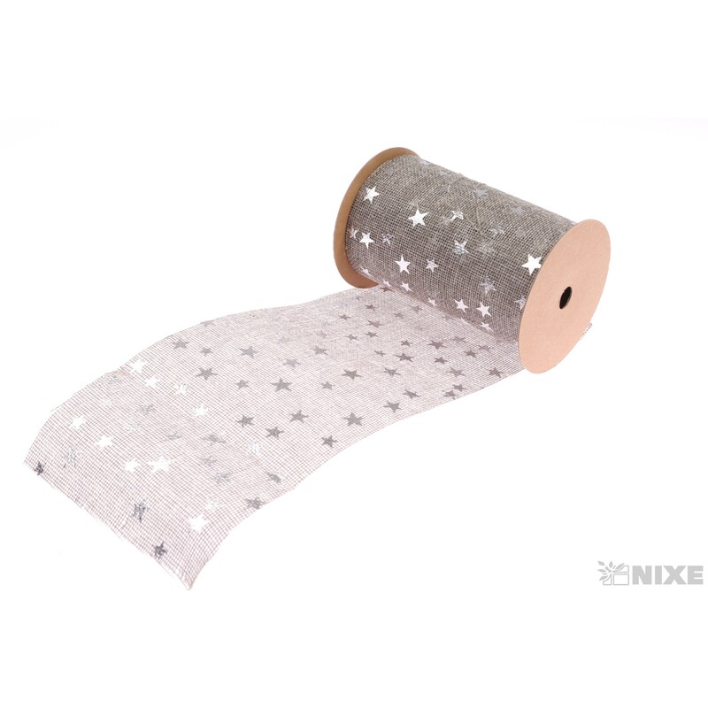 STUHA JUTA HVĚZDY 12cmx5yd*STŘÍBRNÁ