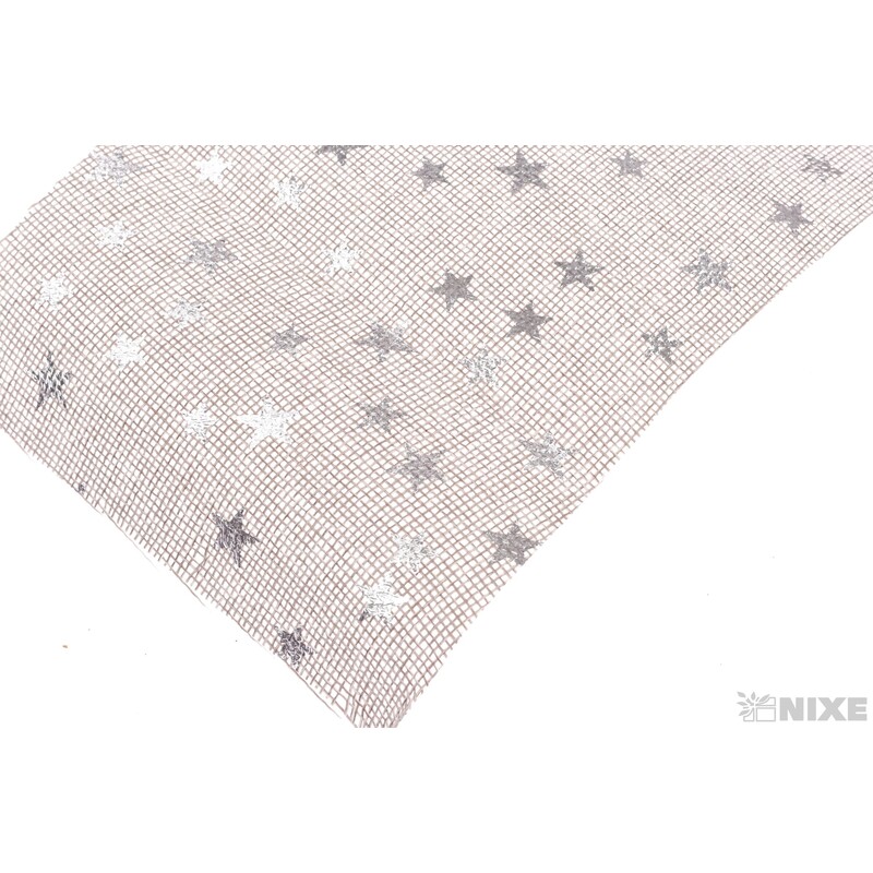 STUHA JUTA HVĚZDY 12cmx5yd*STŘÍBRNÁ