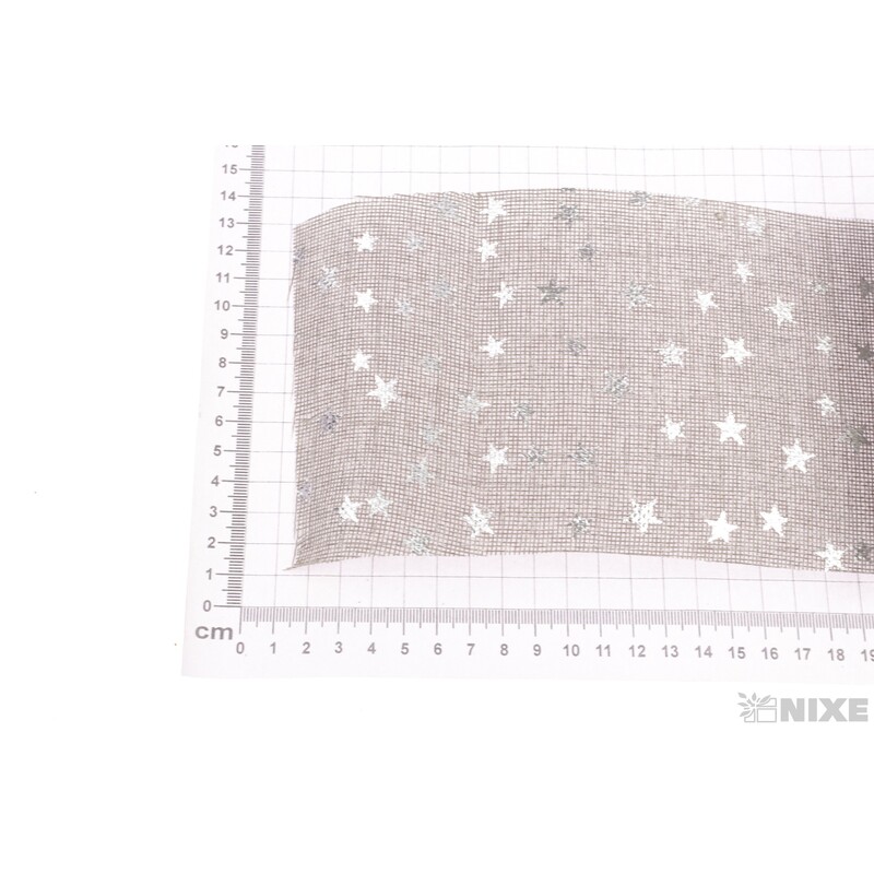 STUHA JUTA HVĚZDY 12cmx5yd*STŘÍBRNÁ