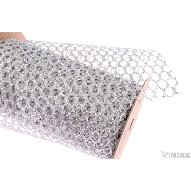 STUHA BROKÁT 12cmx5yd*STŘÍBRNÁ