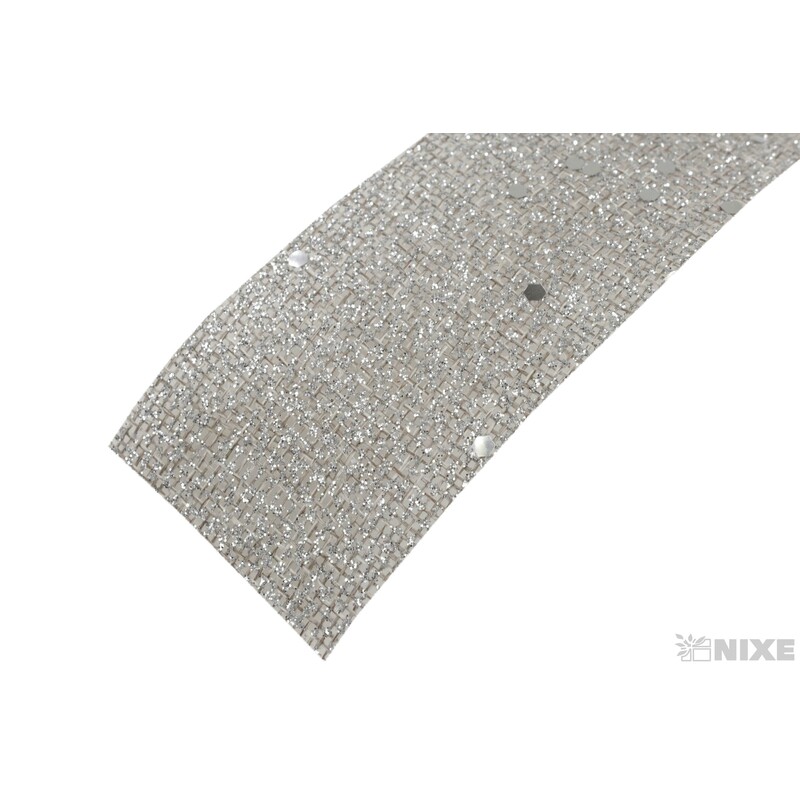 STUHA JUTA BROKÁT 4cmx7yd*STŘÍBRNÁ