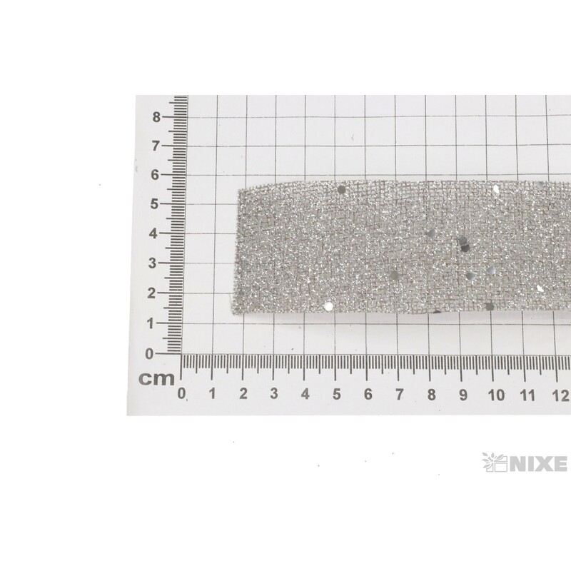 STUHA JUTA BROKÁT 4cmx7yd*STŘÍBRNÁ