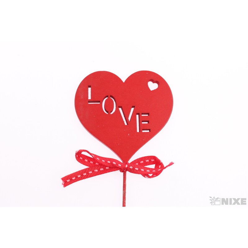 ZÁPICH SRDCE 7x27cm 10ks*ČERVENÁ