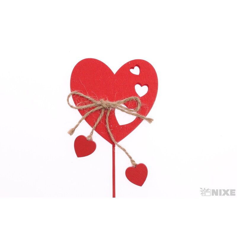 ZÁPICH SRDCE 7x27cm 10ks*ČERVENÁ