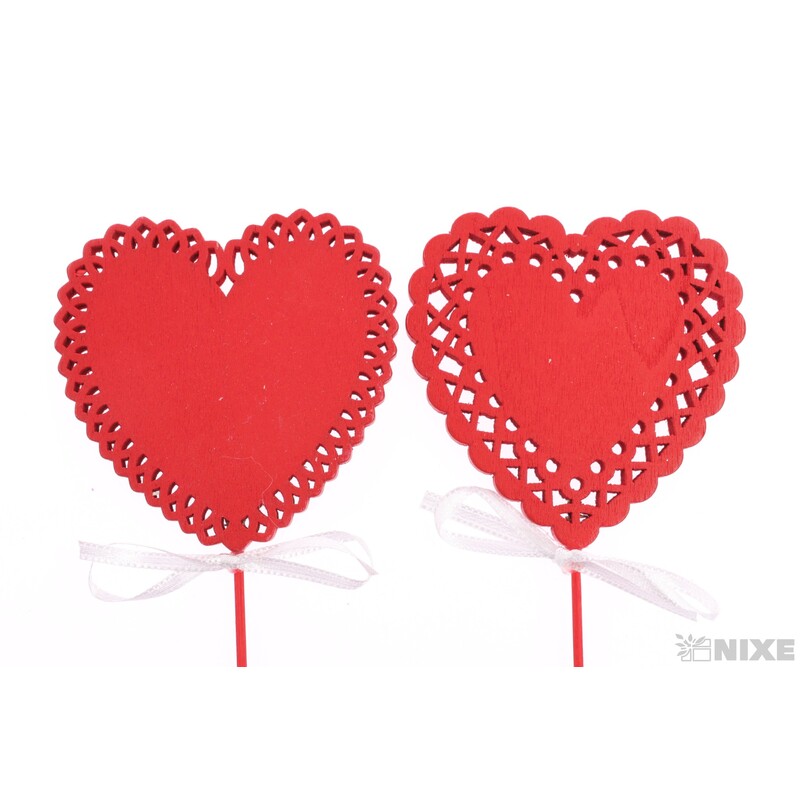 ZÁPICH SRDCE 7x27cm 9ks*ČERVENÁ