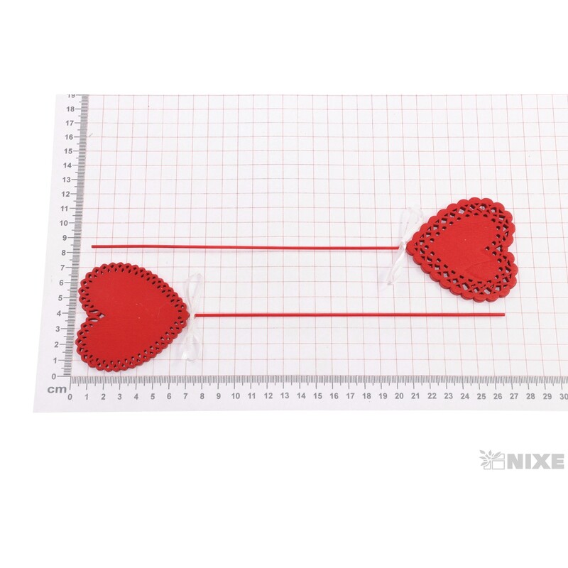 ZÁPICH SRDCE 7x27cm 9ks*ČERVENÁ