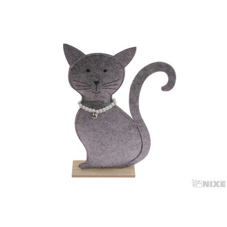 KOČKA FILC 45cm*ŠEDÁ
