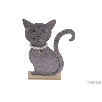 KOČKA FILC 29cm*ŠEDÁ