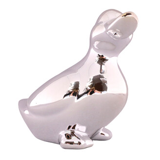 KACHNA KERAMIKA 6x9x10cm*STŘÍBRNÁ