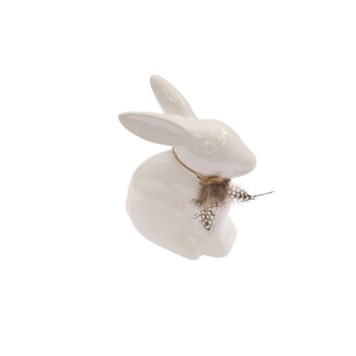 ZAJÍC KERAMIKA 8x18x14cm*BÍLÁ