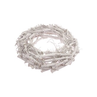 VĚNEC DŘEVO 40cm*BÍLÁ