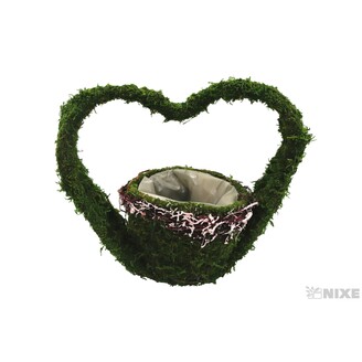 OBAL SRDCE RÉVA 12x11cm*ZELENÁ+HNĚDÁ