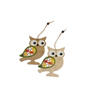 ZÁVĚS SOVA 2ks 9x12cm*MIX BAREV