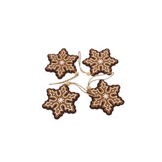 ZÁVĚS PERNÍČEK VLOČKA 7cm 4ks*HNĚDÁ