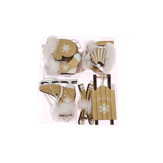 ZÁVĚS VÁNOCE D 5cm 6ks*ZLATÁ