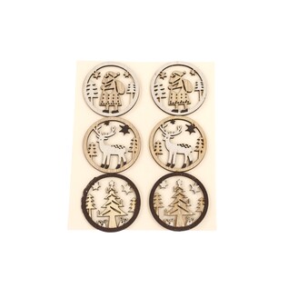 VÁNOCE NALEP 6ks 5cm*MIX BAREV