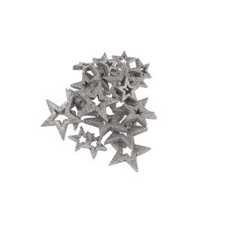 HVĚZDA 3,5cm 24ks*STŘÍBRNÁ