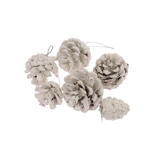 ZÁVĚS ŠIŠKY 4cm 6ks*BÍLÁ