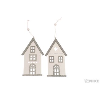 ZÁVĚS DOMEČEK 6x14cm*STŘÍBRNÁ