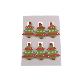 VÁNOCE NA KOLÍČKU 3x5cm 6ks*MIX BAREV