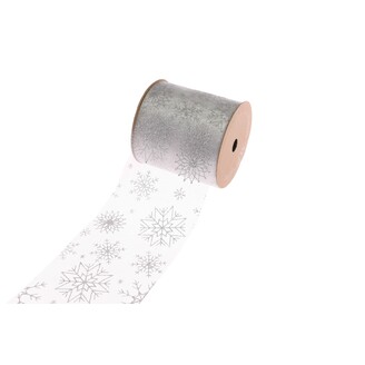 ORGANZA SNOWFLAKES 10cmx20m*STŘÍBRNÁ
