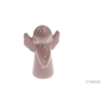 ANDĚL PORCELÁN 8,5cm*ŠEDÁ