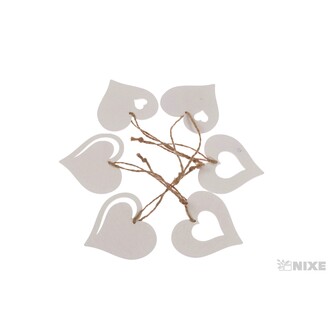 ZÁVĚS D SRDCE 7cm 6ks*BÍLÁ