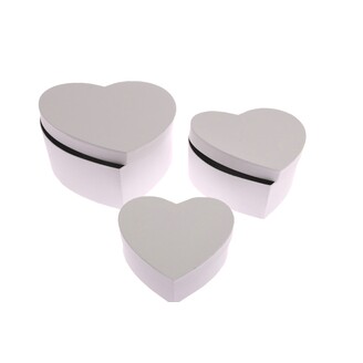 SRDCE BOX 3ks 22x20x9cm 18,5x17x7,5 16x14x8*BÍLÁ