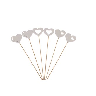 ZÁPICH D SRDCE 5x25cm 6ks*BÍLÁ