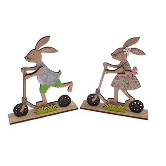 ZAJÍC NA KOLOBĚŽCE 16x17cm*MIX BAREV