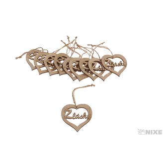 ZÁVĚS D Z LÁSKY 6,5cm 10ks*PŘÍRODNÍ