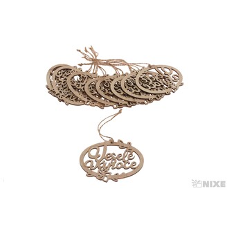 ZÁVĚS D VÁNOCE 9,5cm 10ks*PŘÍRODNÍ