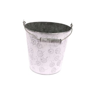 PLECHOVÝ KBELÍK 17,5x17cm*BÍLÁ