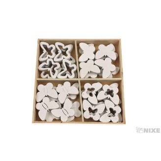 MOTÝL D 3x2,5cm 32ks*BÍLÁ