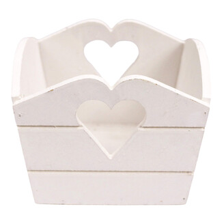 OBAL DŘEVO 13x11x11cm*BÍLÁ