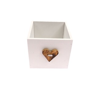 OBAL DŘEVO 11x11x11cm*BÍLÁ