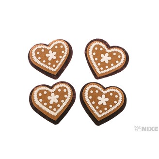 PERNÍČEK SRDCE NALEP. 3,5cm 12ks*HNĚDÁ