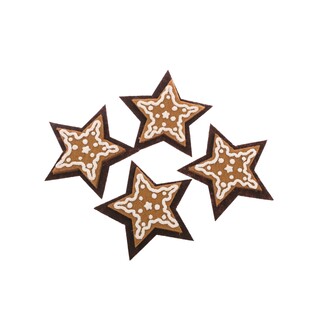 PERNÍČEK HVĚZDA NALEP. 4,5cm 12ks*HNĚDÁ