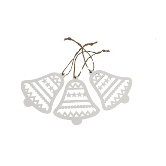 ZÁVĚS ZVONEČEK 3ks 8cm*BÍLÁ