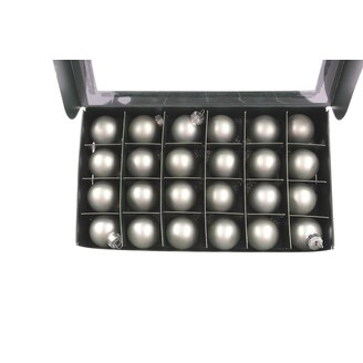 KOULE ZÁVĚS 2,5cm 24ks MAT*STŘÍBRNÁ