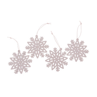 ZÁVĚS VLOČKA 4ks 7,5cm*BÍLÁ