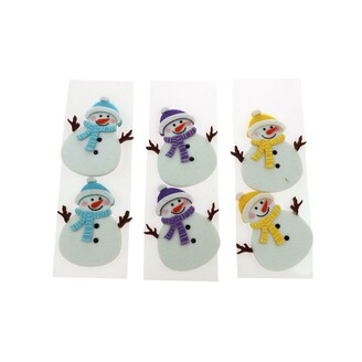 SNĚHULÁK FILC NALEP 2ks 8x6cm*MIX BAREV