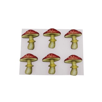 MUCHOMŮRKA NALEPOVACÍ 3x3,5cm 6ks*MIX BAREV