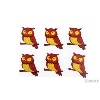 SOVA NALEPOVACÍ 3x3,5cm 6ks*MIX BAREV