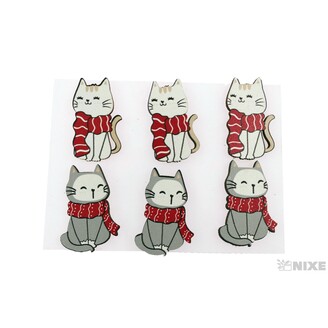 KOČKA NALEP. 2x4cm 6ks*MIX BAREV