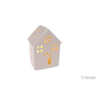 DOMEK PORCELÁN SVÍTÍCÍ 9X6cm*BÍLÁ