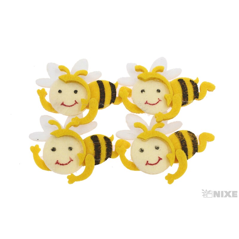 VČELA FILC NALEP 5,5cm 4ks*ŽLUTÁ