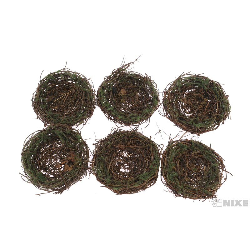 HNÍZDO 8,5cm 6ks*HNĚDÁ