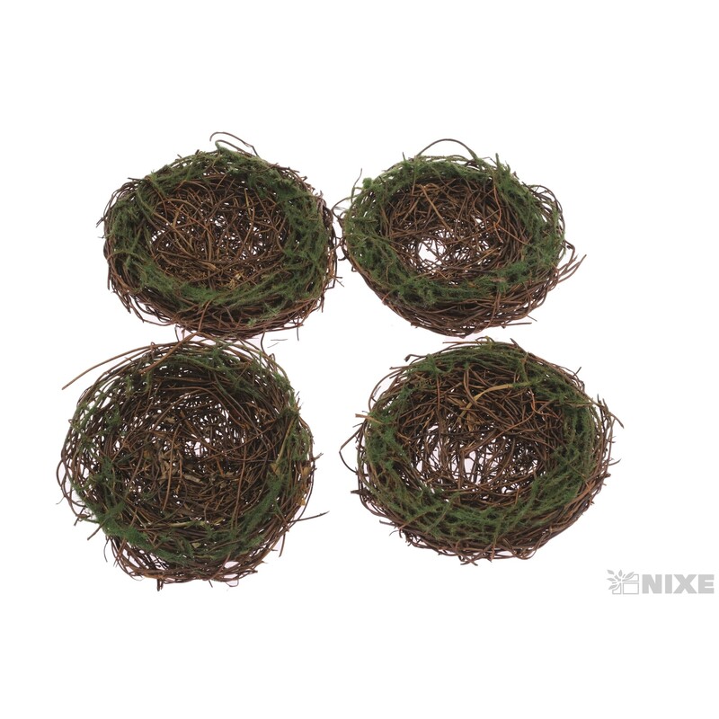 HNÍZDO 12cm 4ks*HNĚDÁ